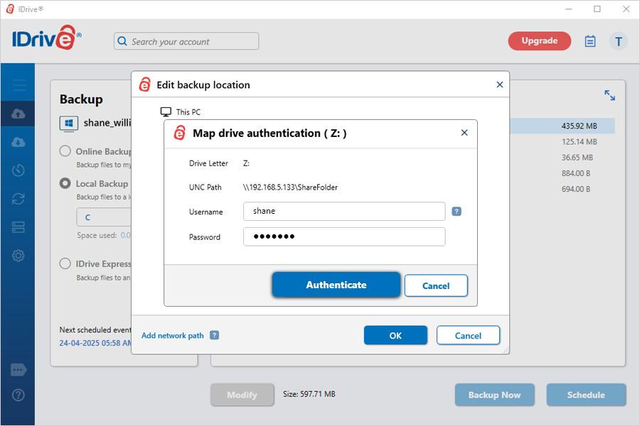 Authenticate Data Mapped